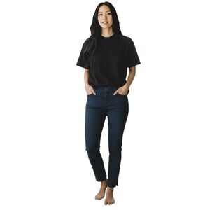 LILA RYAN woman's size 8 midnight navy blue skinny stretch ankle trouser pants